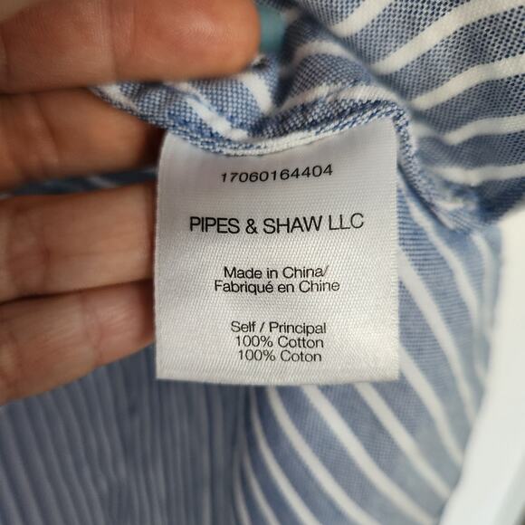 Veronica Beard Ruffle Cold Shoulder Striped Top 10 Cottage Nautical Coastal - Picture 5 of 7